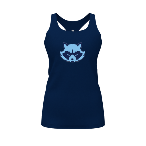 [CUS-DFW-RCBK-PER-NVY-FYS-LOGO1] Racerback Tank Top (Female Youth S, Navy, Logo 1)
