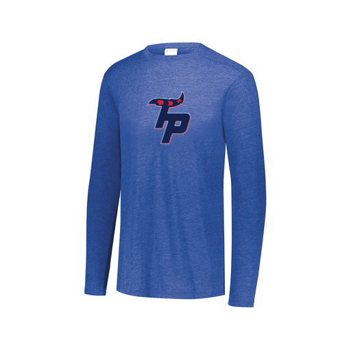 [FTLCUBRY-AXS-LOGO3] Decker Men's Tri-Blend T-Shirt - Long Sleeve (Adult XS, Royal, Logo 3)