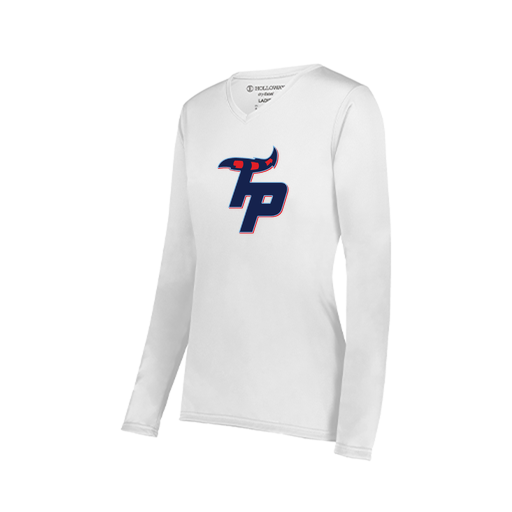 [222824.005.S-LOGO3] Ladies LS Smooth Sport Shirt (Female Adult S, White, Logo 3)