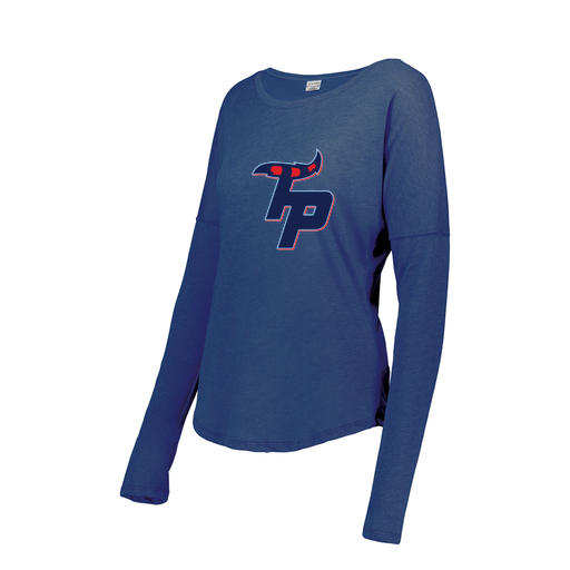[FTLCUBRY-FAS-LOGO3] Decker Women's Tri-Blend T-Shirt - Long Sleeve (Female Adult S, Royal, Logo 3)